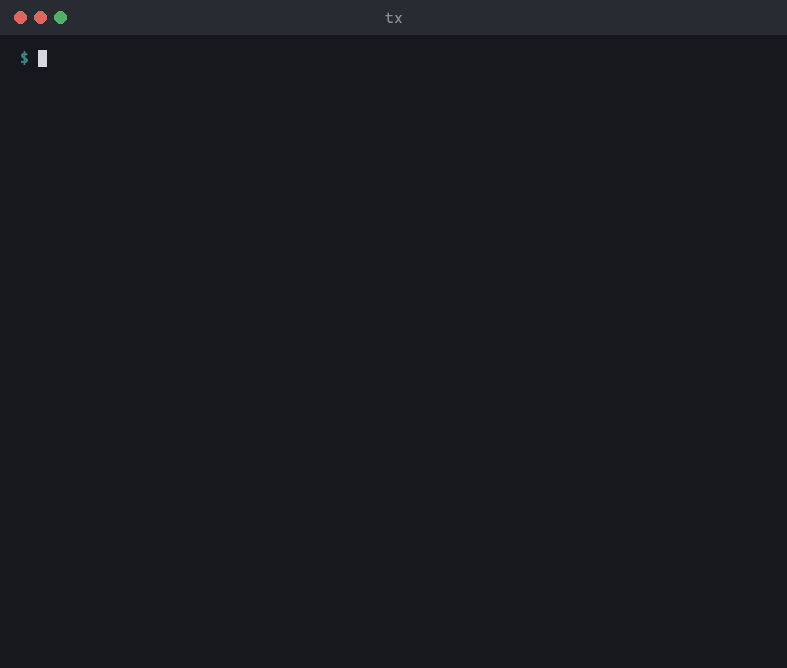 tx add and tx set staged, committed with tx stage commit, then compared with tx diff